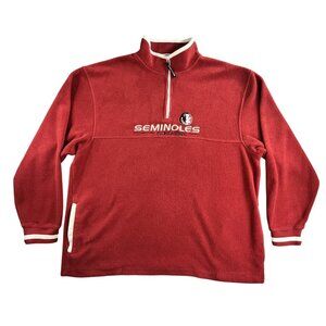 Florida State Seminoles Jacket Mens XL NCAA Football Fleece Quarter Zip Pullover